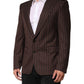 Dark Gray Stripe Single Breasted Blazer