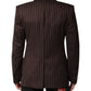 Dark Gray Stripe Single Breasted Blazer