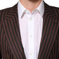 Dark Gray Stripe Single Breasted Blazer