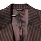 Black Brown Stripe Single Breasted Blazer