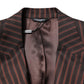 Dark Gray Stripe Single Breasted Blazer