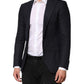 Dark Blue Single Breasted Men Suit Blazer