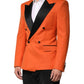 Orange SICILIA Double Breasted Coat Blazer