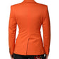 Orange SICILIA Double Breasted Coat Blazer
