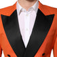 Orange SICILIA Double Breasted Coat Blazer