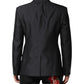Dark Gray Bee Embroidery Wool Coat Blazer