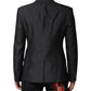 Dark Gray Bee Embroidery Wool Coat Blazer