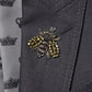 Dark Gray Bee Embroidery Wool Coat Blazer
