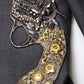 Dark Gray Bee Embroidery Wool Coat Blazer