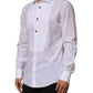 White Bib Cotton Poplin GOLD Men Formal Shirt