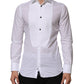 White Bib Cotton Poplin GOLD Men Formal Shirt