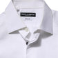 White Bib Cotton Poplin GOLD Men Formal Shirt
