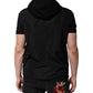 Black Sleeveless Hooded Logo Plaque Jacket