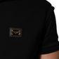 Black Sleeveless Hooded Logo Plaque Jacket