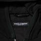 Black Sleeveless Hooded Logo Plaque Jacket