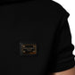 Black Sleeveless Hooded Logo Plaque Jacket