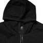 Black Sleeveless Hooded Logo Plaque Jacket