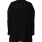 Black Polyester Logo Monogram Coat Jacket