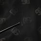 Black Polyester Logo Monogram Coat Jacket