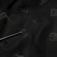 Black Polyester Logo Monogram Coat Jacket