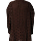 Brown Polyester Logo Monogram Coat Jacket