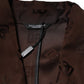 Brown Polyester Logo Monogram Coat Jacket