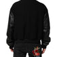 Black Wool Logo Plaque Bomber Jacket