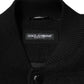 Black Wool Logo Plaque Bomber Jacket