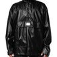 Black Polyester Logo Plaque Bomber Jacket