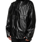 Black Polyester Logo Plaque Bomber Jacket