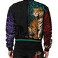 Multicolor Tiger Print Men Bomber Jacket