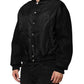 Black Polyester Logo Plaque Bomber Jacket