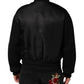 Black Polyester Logo Plaque Bomber Jacket