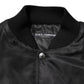Black Polyester Logo Plaque Bomber Jacket