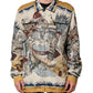 Multicolor Italian Motif Men Bomber Jacket