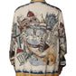 Multicolor Italian Motif Men Bomber Jacket