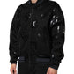 Black Wool Logo DG Mania Men Bomber Jacket