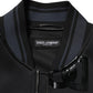 Black Wool Logo DG Mania Men Bomber Jacket