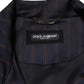 Blue Red Striped Logo Plaque Full Zip Jacket