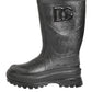 Metallic Gray Pull On Rain Boots Shoes