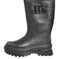 Metallic Gray Pull On Rain Boots Shoes