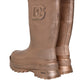 Metallic Gold Pull On Rain Boots Shoes