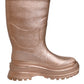 Metallic Gold Pull On Rain Boots Shoes