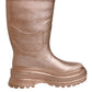 Metallic Gold Pull On Rain Boots Shoes