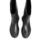 Metallic Black Pull On Rain Boots Shoes