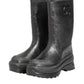 Metallic Black Pull On Rain Boots Shoes
