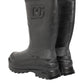 Metallic Black Pull On Rain Boots Shoes