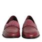 Burgundy Leather Formal Slip On Shoes