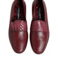 Burgundy Leather Formal Slip On Shoes