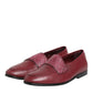 Burgundy Leather Formal Slip On Shoes
